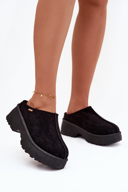 Niskie Damskie Śniegowce Na Platformie Czarne Yrenna