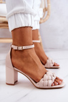 Leather Sandals On A Bar Beige Lorelei