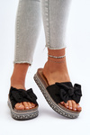 Women's Platform Sandals with Bow Black Evatria