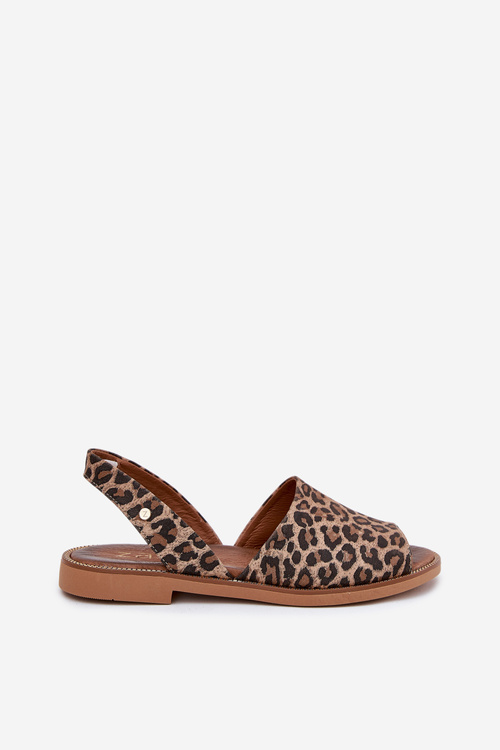 Zazoo 40327 Leather Slip-On Sandals Leopard