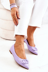 Leather Pointed Ballerinas Purple Rachelle