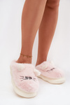 Furry Ladies Slippers Smile Pink Lexira