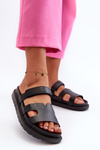 Eco Leather Women's Velcro Sandals Black Silaka