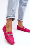 Women's Moccasins with Zircons Fuchsia Ralrika
