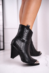 Women’s Boots Metal Toe Print Black Eternally