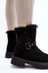Women's Boots with Fur Zip Black Morcos