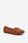 Mokasyny Damskie Z Łańcuchem Błyszczące Camel Aredilla 9988-73
