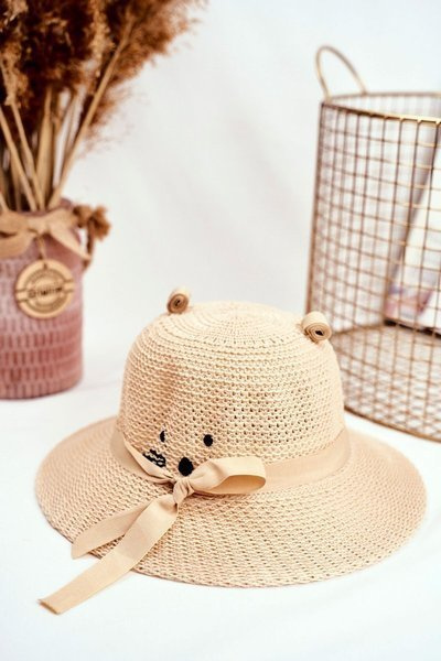 Children's Hat With Kitty BRUNO ROSSI Beige