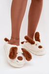 Furry Ladies Slippers Dogs Brown Faylen