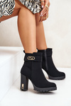 Insulated Women's Ankle Boots Heeled Zip Black Narielis