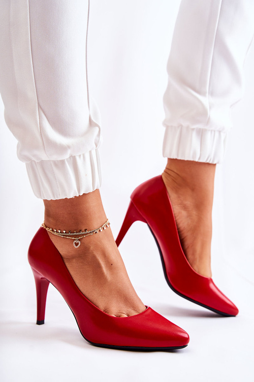 Classic Leather Stilettos Red Magically