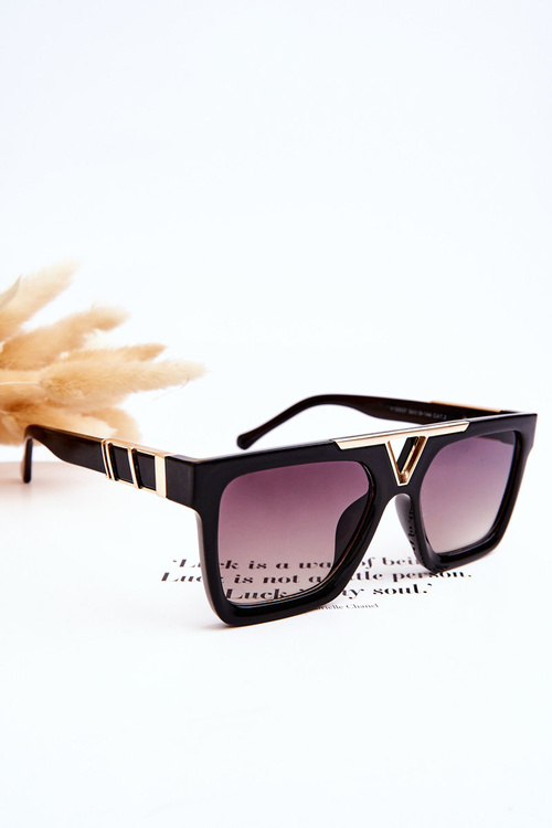 Women's Sunglasses V130037 Black and Gold