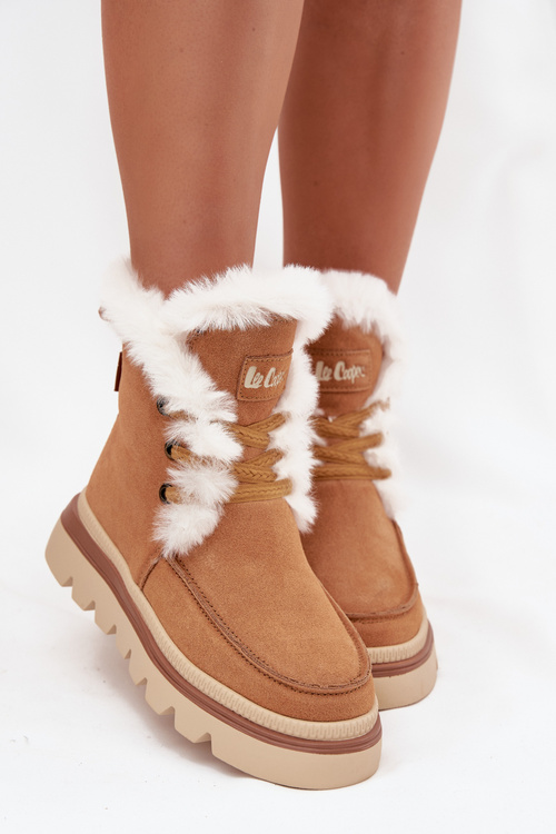 Damskie Śniegowce Zamszowe Z Futerkiem Camel Lee Cooper LCJ-25-01-3738
