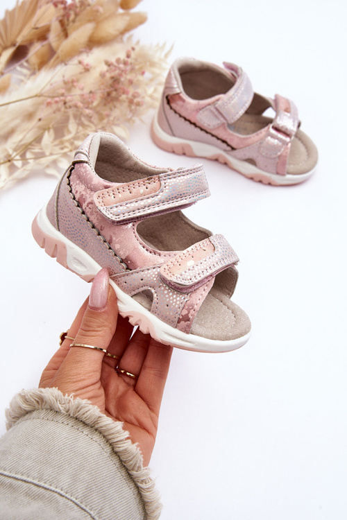 Sandałki Dziecięce Wygodne Rzepy Różowe Alaska 23DZ23-5924