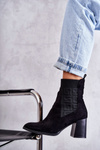 Women's Suede Boots With a Sock Black Montes
