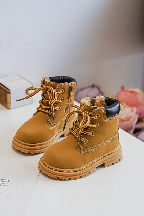 Children's Trapper Boots With Zip Camel Bansi