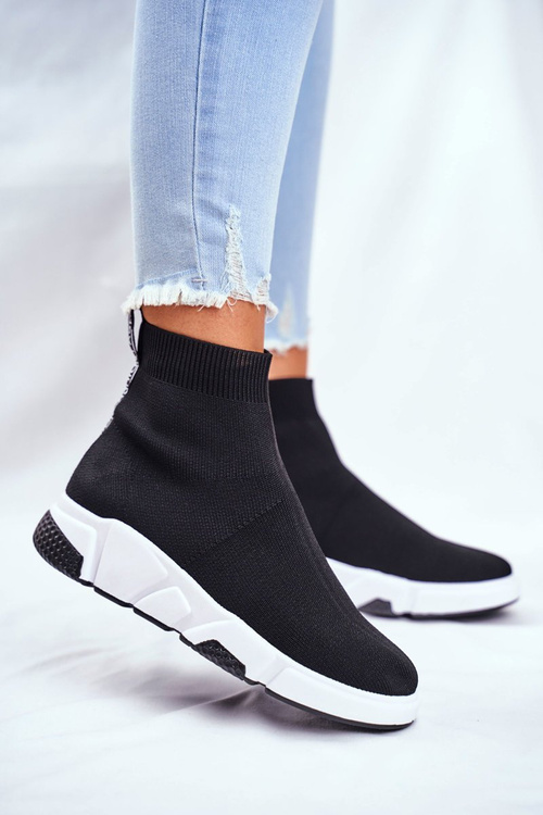 Women’s Sport Shoes With a Sock Black Time To Rock