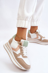 Women's Wedge Sports Shoes White And Beige Neva