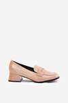 Lacquered Low Heel Pumps Nude Selenith