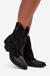 Insulated cowboy boots with heel black Sylvette