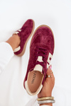 Damskie Sneakersy Zamszowe Bordowe Vinceza 79557