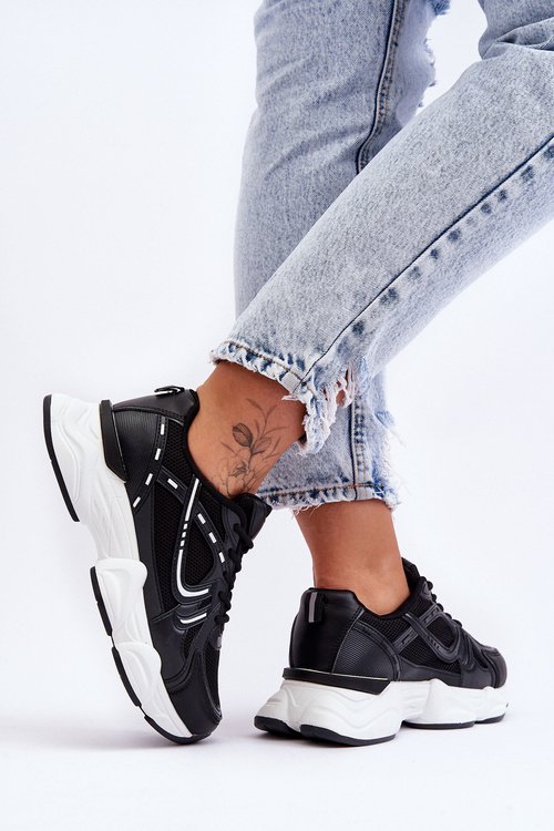 Buty Sportowe Sneakersy Damskie Czarne Feluci 88-57