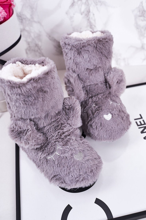 Children's Insulated Home Slippers Grey Sleepyhead