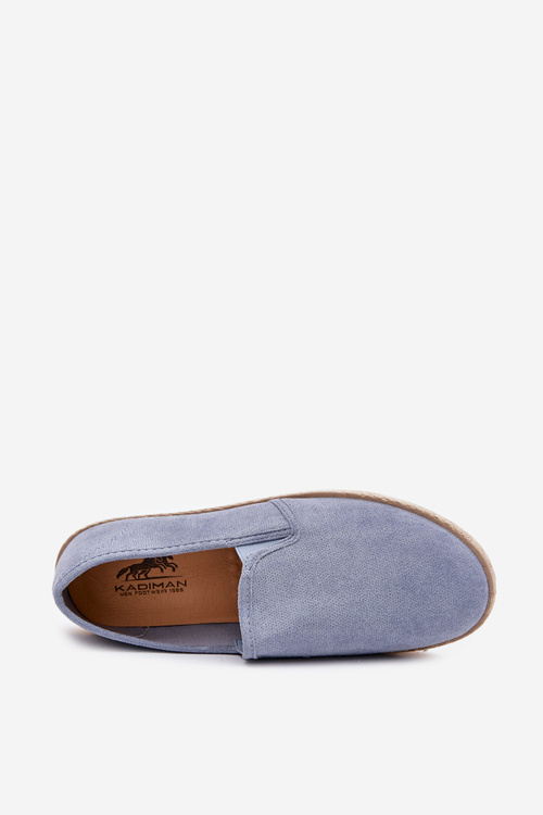 Męskie Espadryle Tenisówki Plecionka Eko Zamsz Niebieskie Lunaria