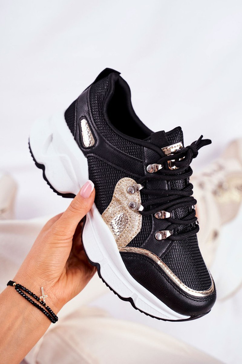 Women's Sport Shoes Black Gold Beijing