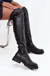 Women's Knee High Boots with Laces Black Rylissa