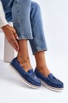 Women's Blue Cutout Moccasins Twista