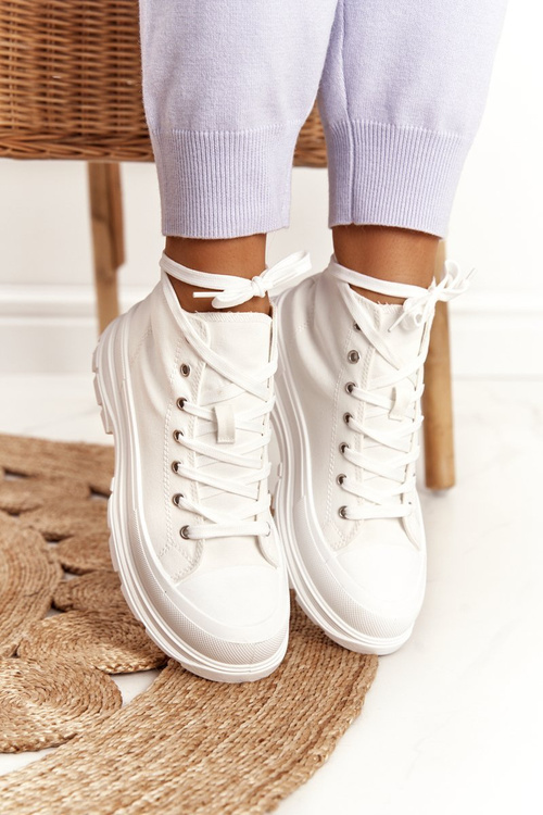 Women's High Sneakers On A Chunky Sole White Trissy
