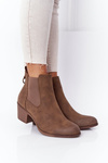 Women's Insulated Chelsea Boots On A Block Heel Khaki Trinity