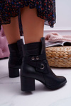 Women's Leather Slip-on Boots Black 1820 Laura Messi