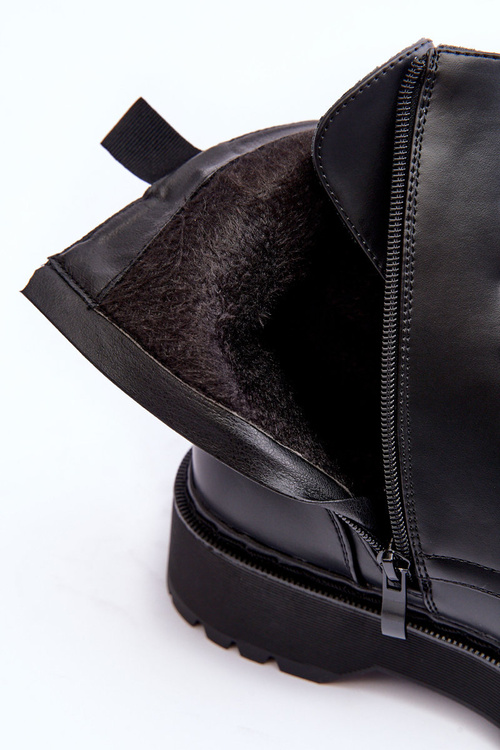 Botki Workery Skóra Czarne Teflorna CLS-270