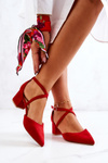 Suede stiletto pumps red Shelley