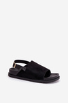 Women's Sandals Made Of Eco Suede On Platform Black Migola