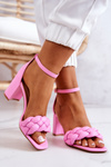 Leather Sandals On A Bar Pink Lorelei
