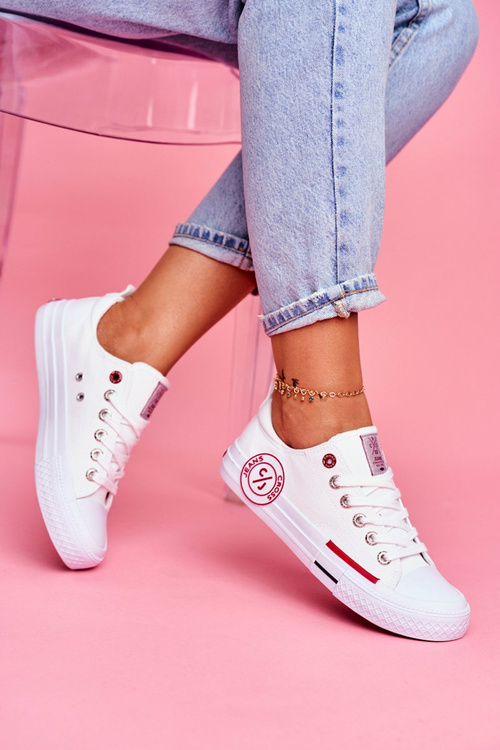 Trampki Damskie Cross Jeans Białe FF2R4072C