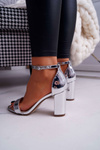 Women's Stiletto Sandals Silver Huran
