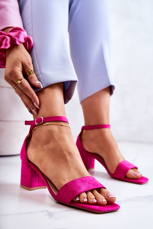 Fashionable Suede Sandals On A Bar Fuchsia Rovena
