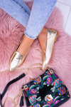 Gold Mirrored Mokassins Women's Lu Boo Mireldo