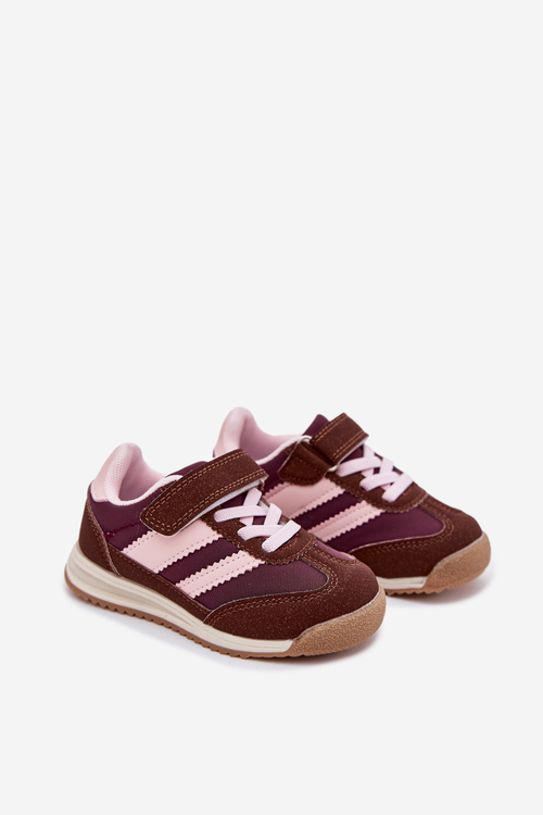 Buty Sportowe Sneakersy Dziecięce Rzep Brązowe Viona