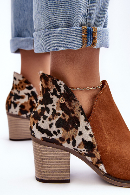 Women's Leather Boots On Heel Maciejka Brown 04492-98