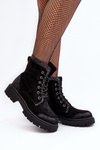 Women's Decorated Lace-up Ankle Boots Black Santelia