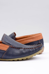 Neex | Navy blue Leather Men's slip-on Pardon moccasins