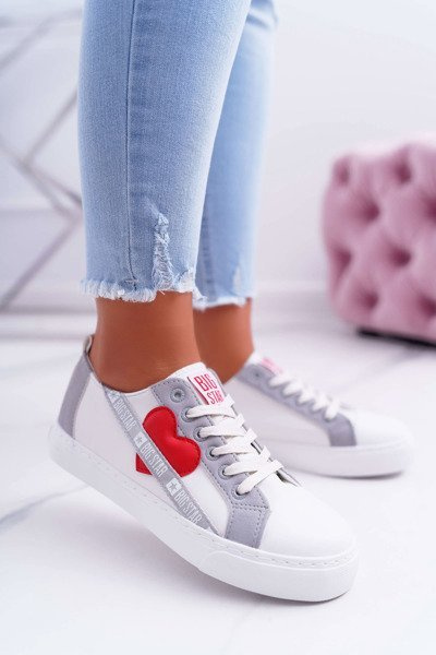 Big Star Women's Sneakers White with Heart EE274257