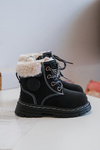 Children's Trapper Boots with Zip and Faux Fur Black Marialee