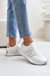 Buty Sportowe Sneakersy Platforma Biało-Szare Thari