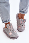 Women's Furry Slippers With Bunny Grey Naveritte